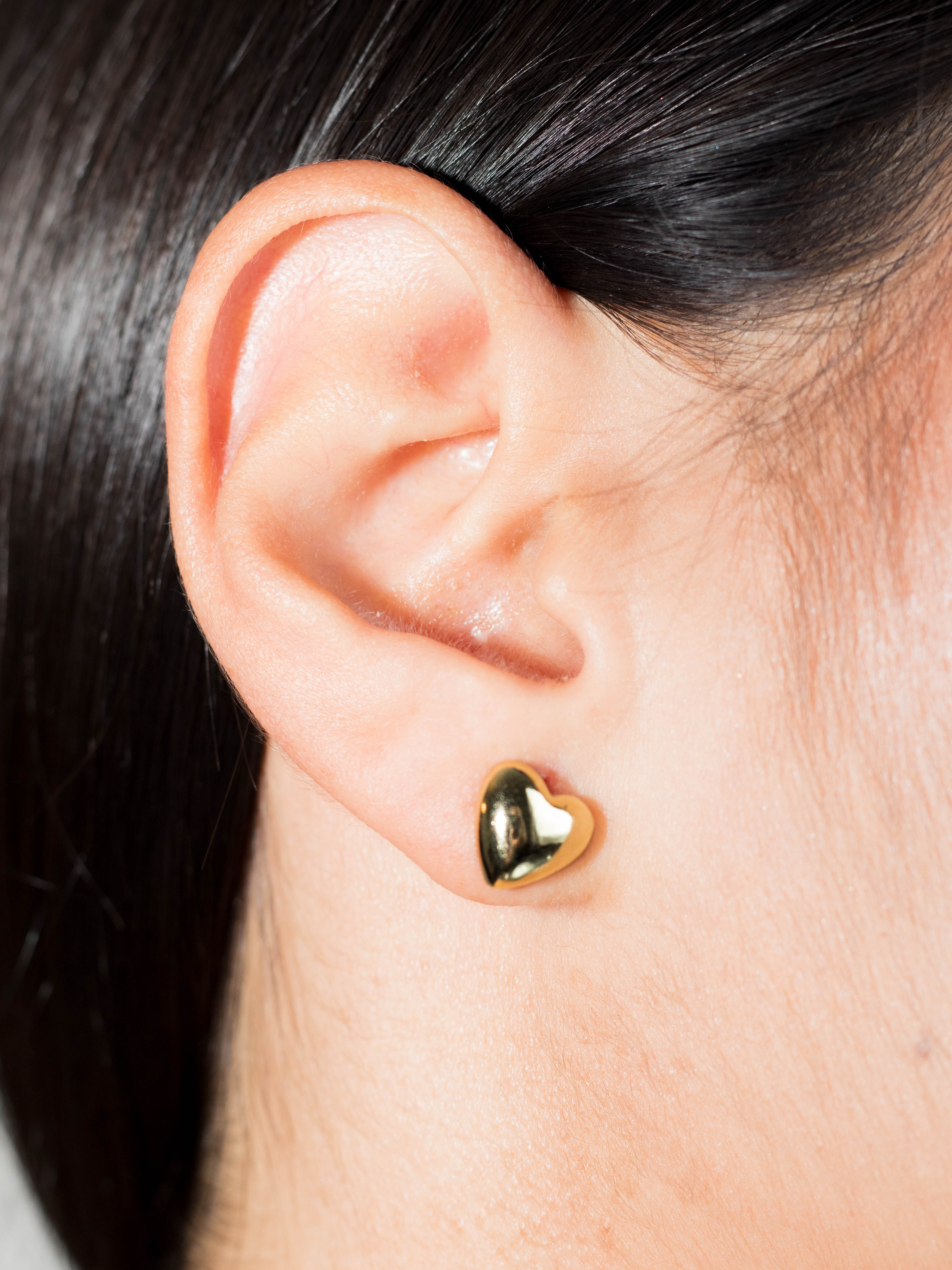 Aretes topo corazón dorado - Image 3