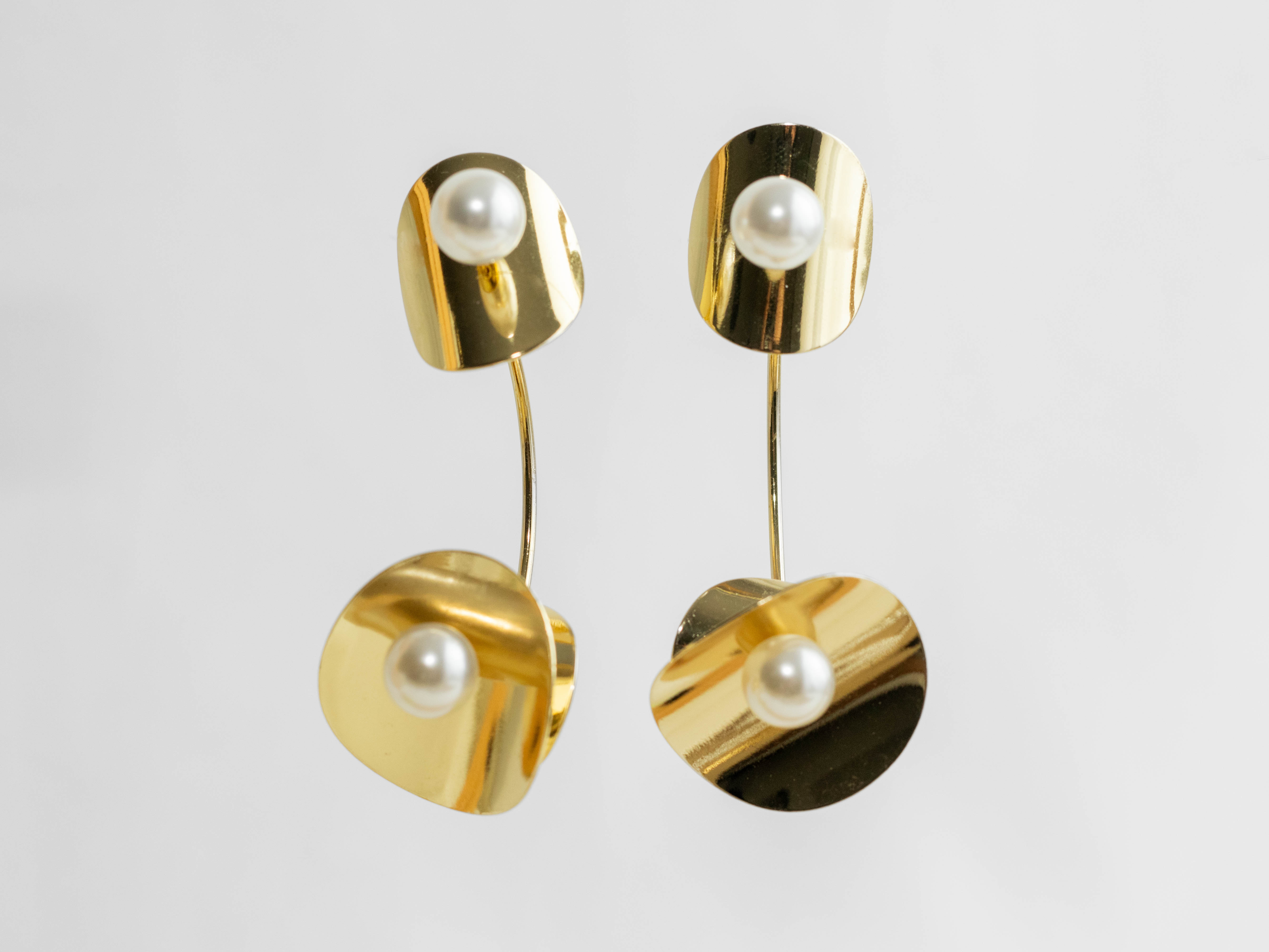 Aretes largos dorados - Image 3