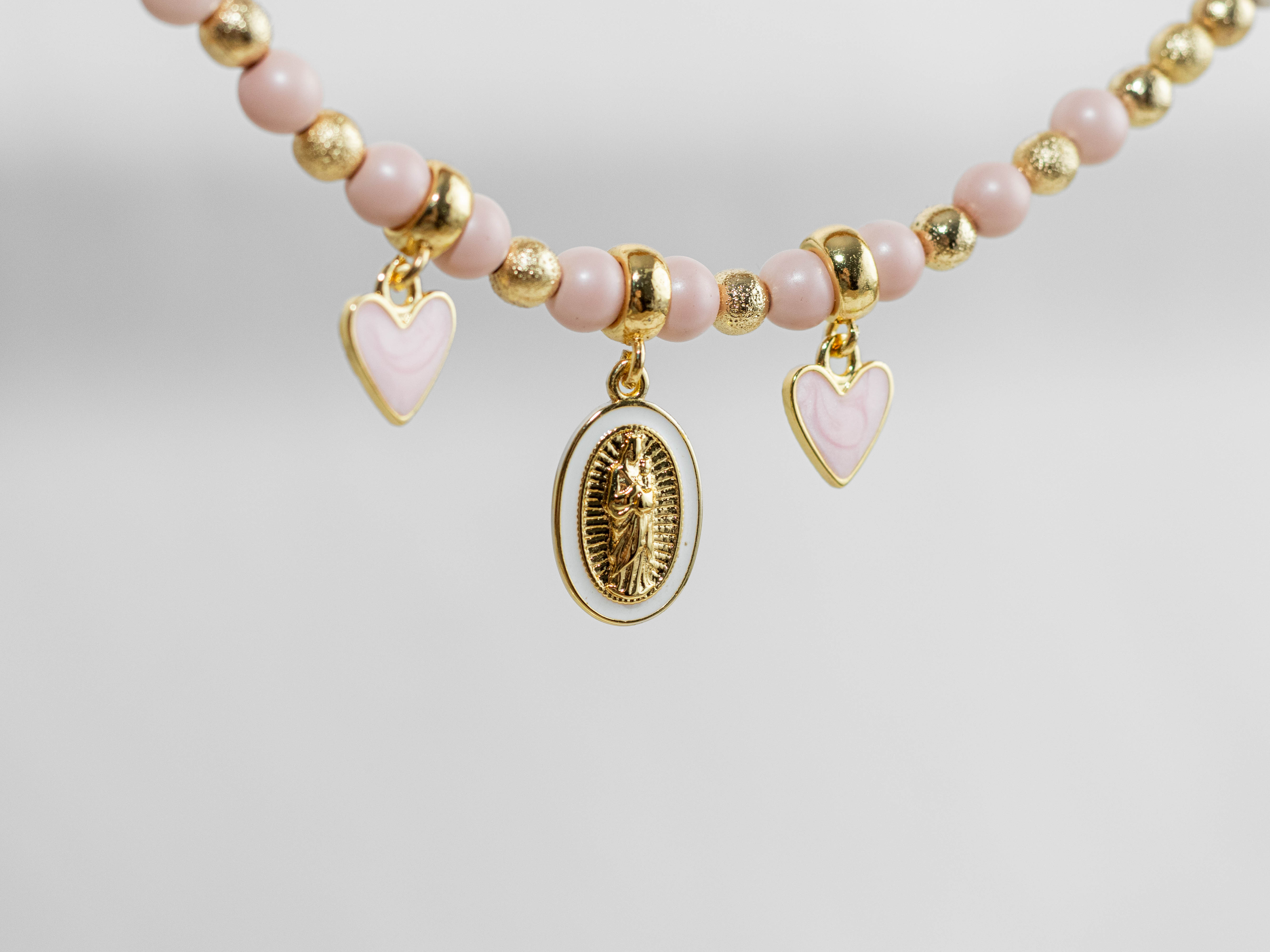 Collar balin rosado 3 dijes - Image 3