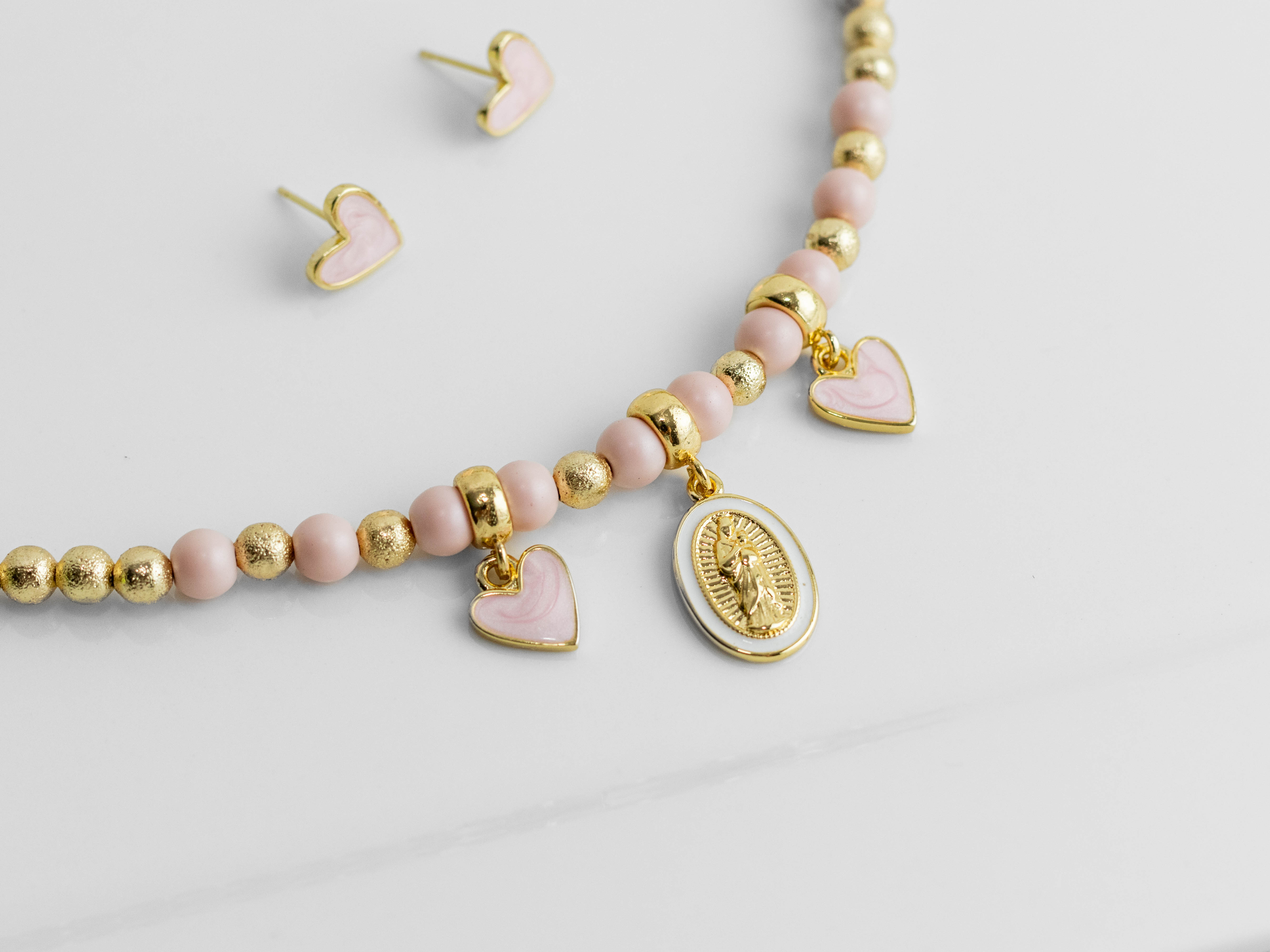 Collar balin rosado 3 dijes - Image 4