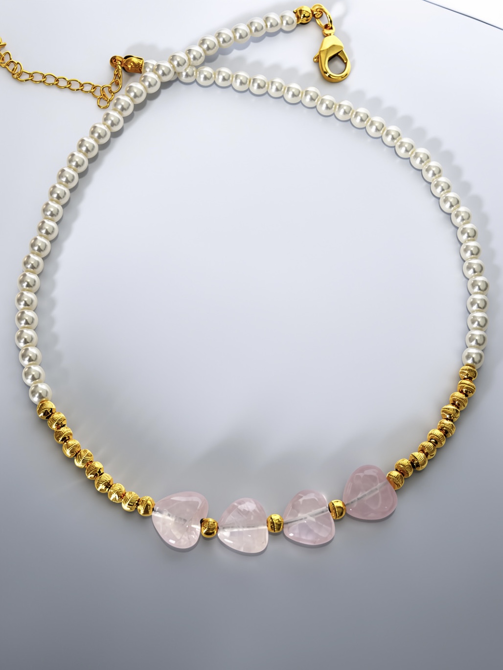 Collar cuarzo corazón