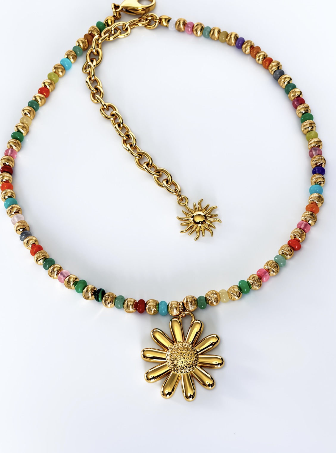 Collar multicolor de flor