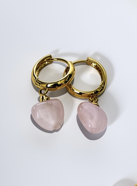 Aretes cuarzo corazón
